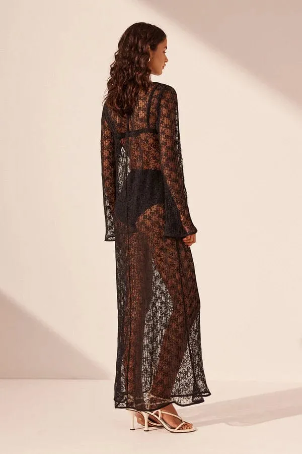 Shona Joy | Sol Lace Long Sleeve Midi Dress