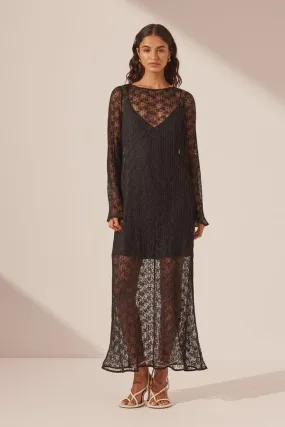 Shona Joy | Sol Lace Long Sleeve Midi Dress