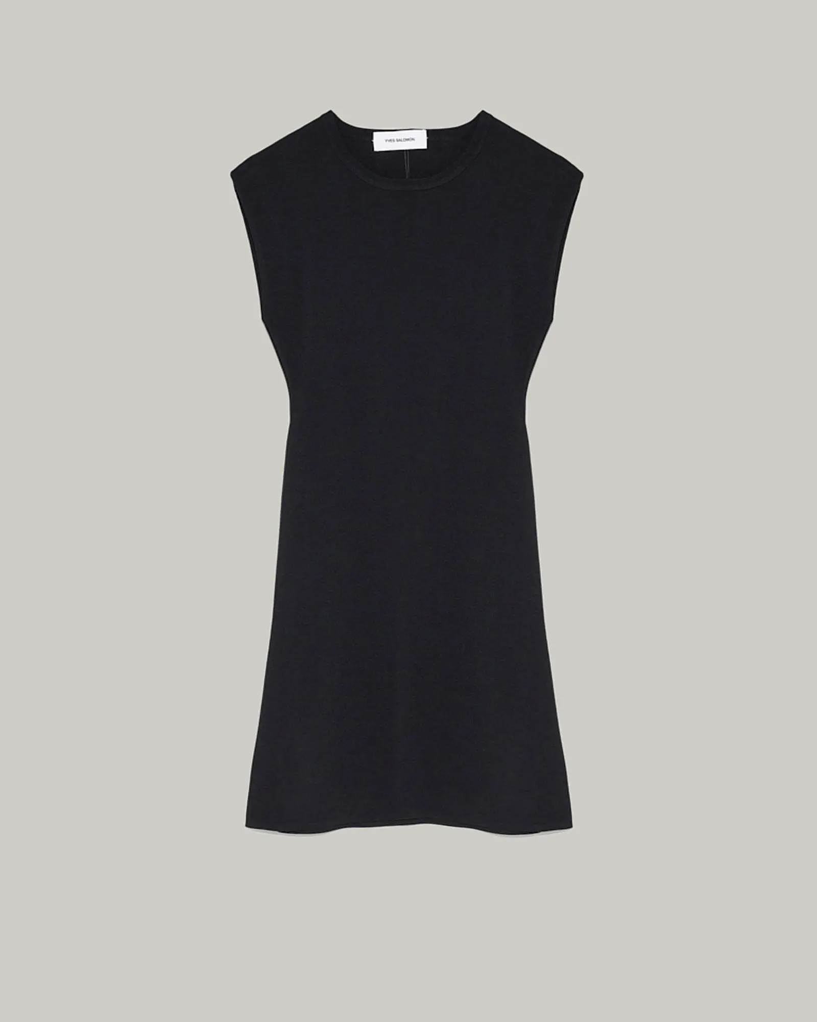 Sleeveless stretch knit mini dress - black