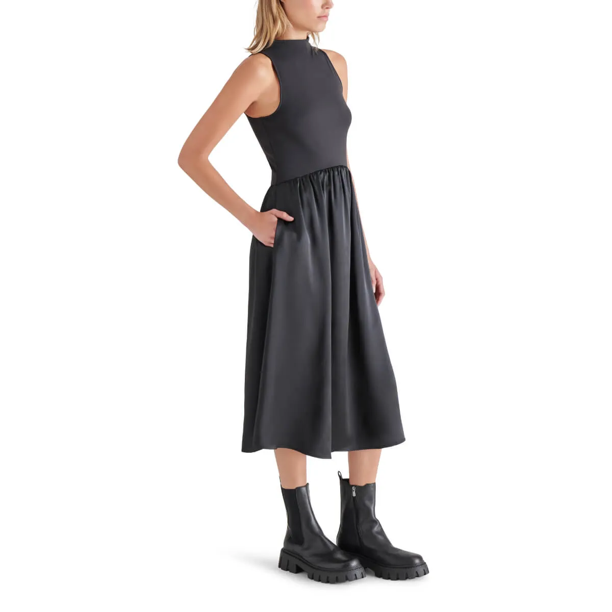 Steve Madden Aradia Mixed Media Midi Dress