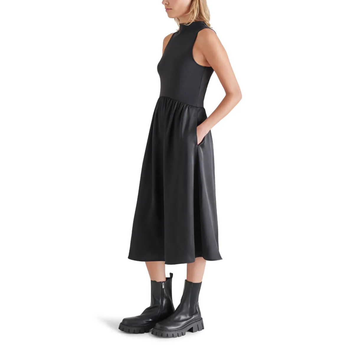 Steve Madden Aradia Mixed Media Midi Dress