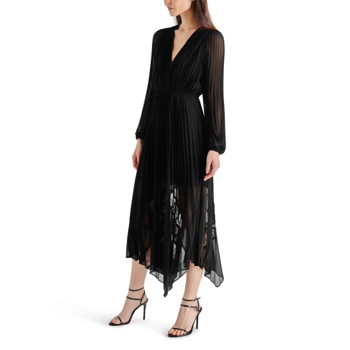 Steve Madden Ari Pleated Chiffon Midi Dress