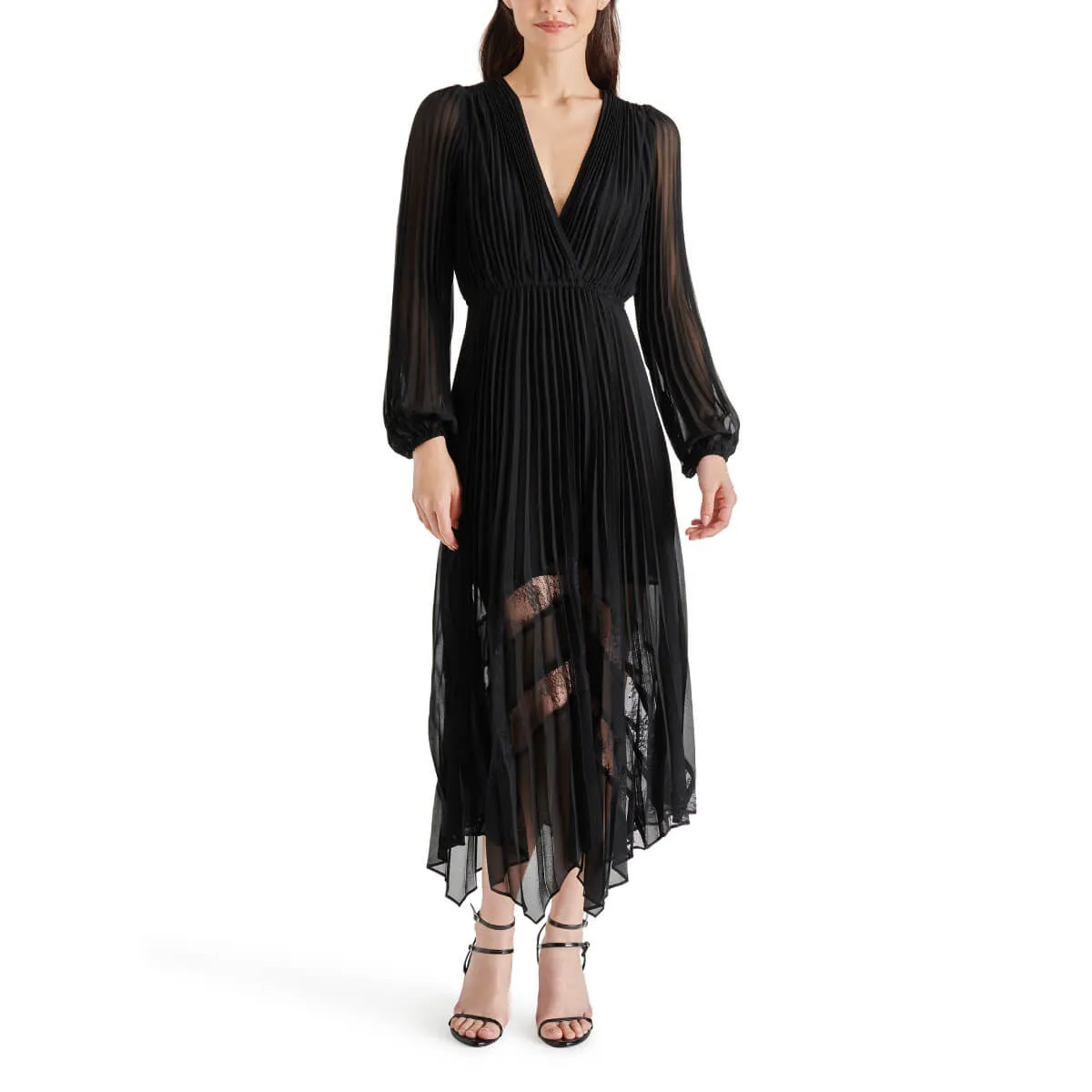Steve Madden Ari Pleated Chiffon Midi Dress