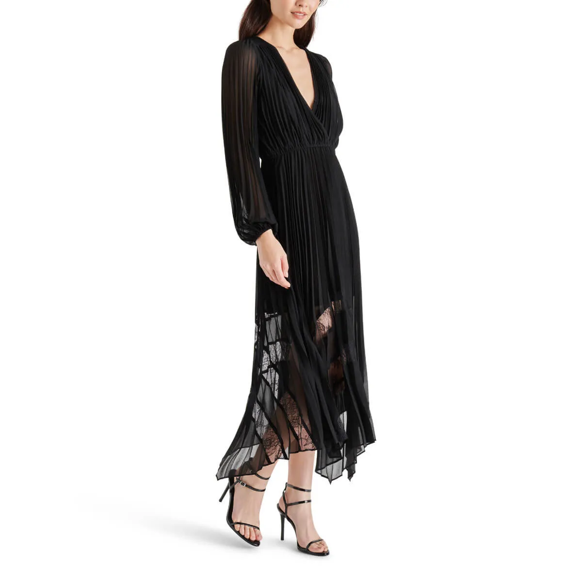 Steve Madden Ari Pleated Chiffon Midi Dress