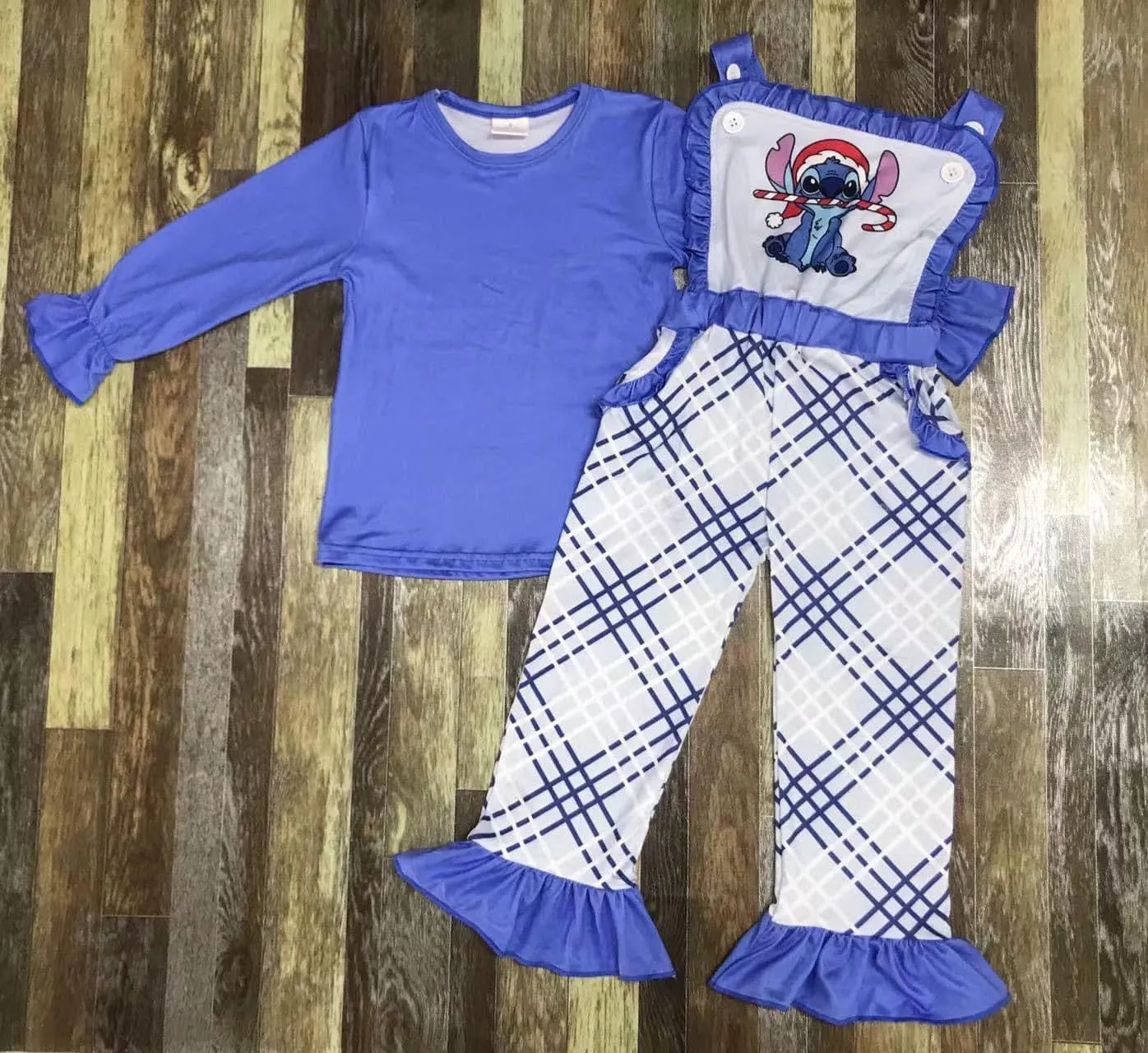 STITCH CHRISTMAS OVERALL 2 PIECE SET