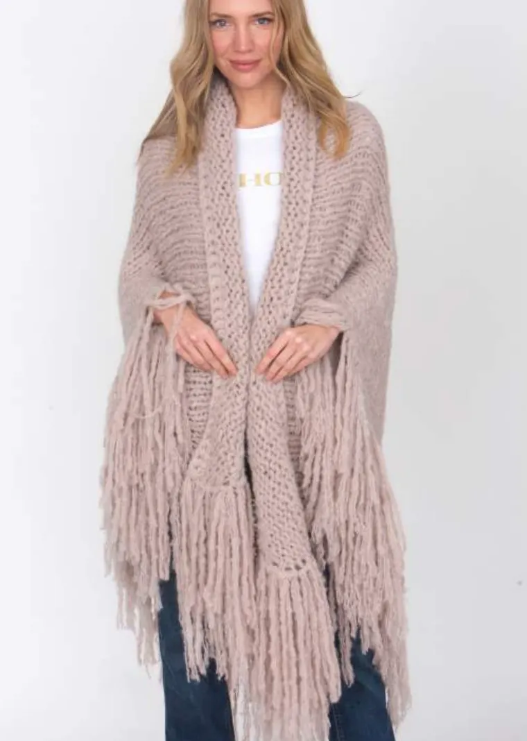 Tallulah Poncho - Taupe