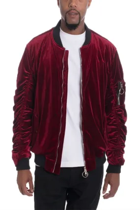 VELOUR BOMBER - RED
