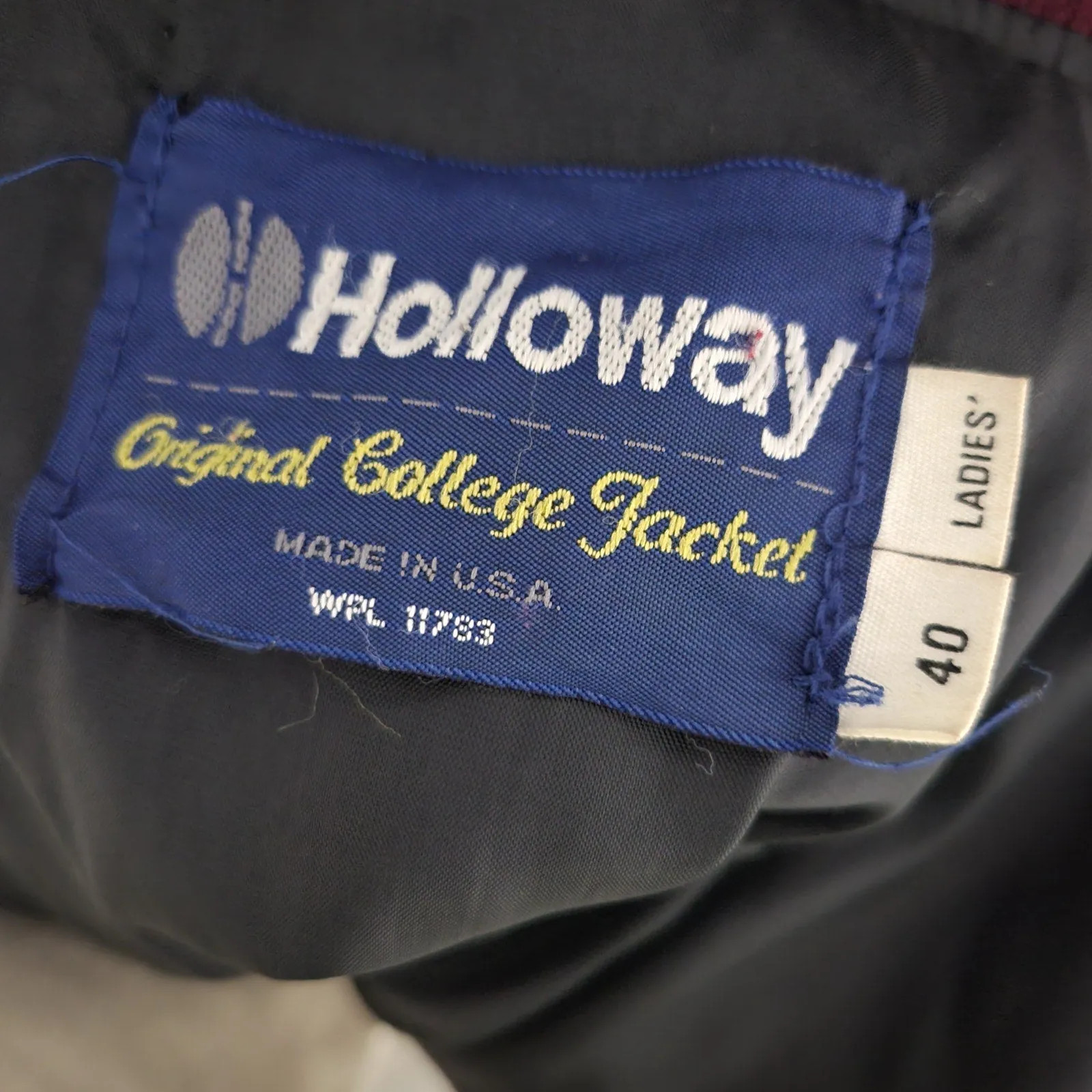 Vintage Holloway Varsity Jacket Red Tar Flap Wool Cheerleader College Letterman Bomber Trojan Embroidery Patch Size 40 Large