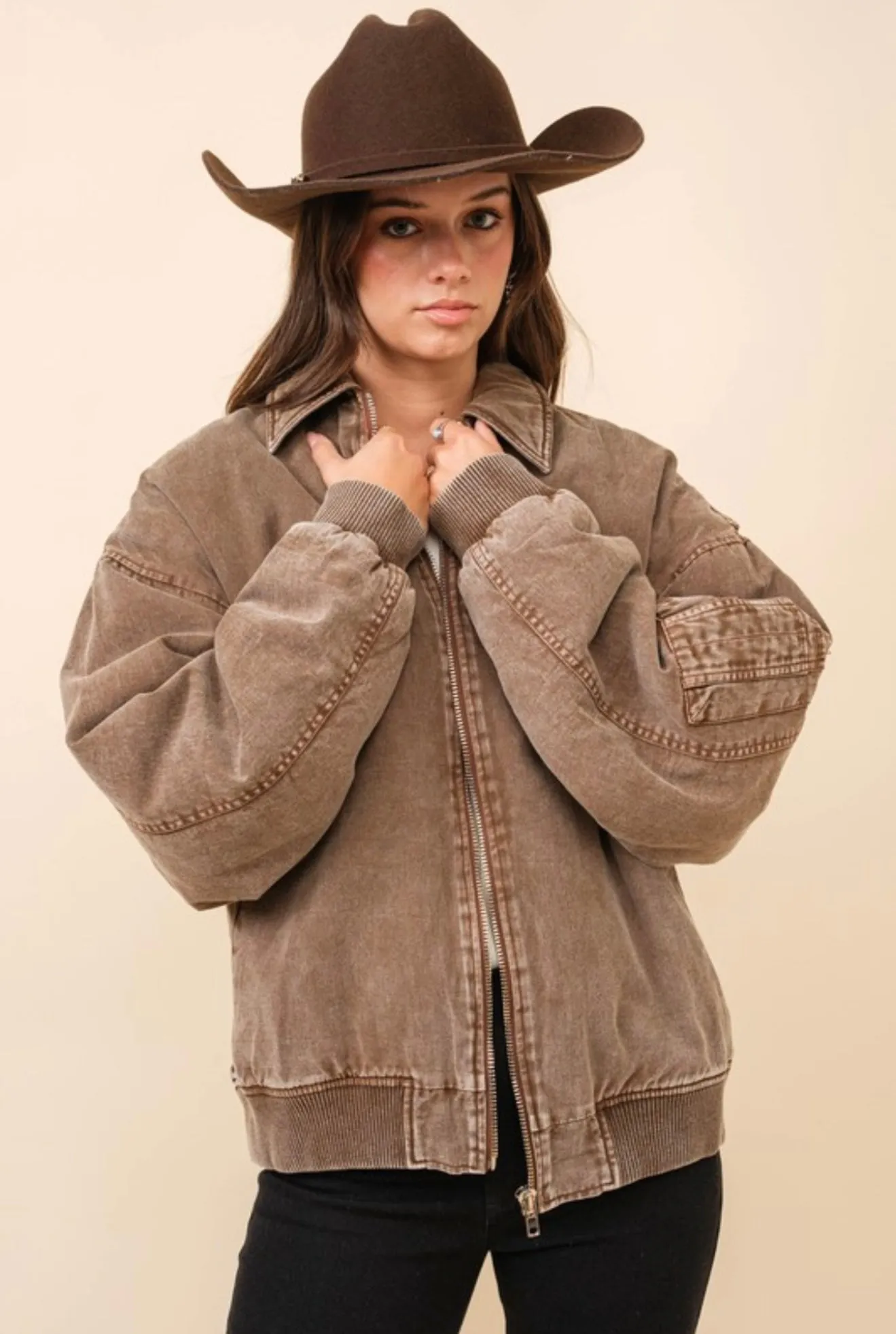 Vintage Inspired Oversized Bomber Jacket