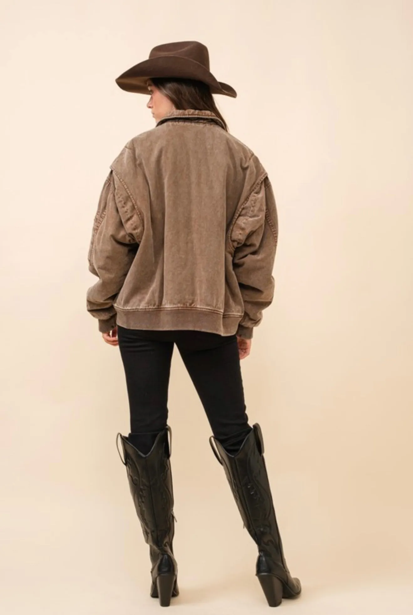 Vintage Inspired Oversized Bomber Jacket