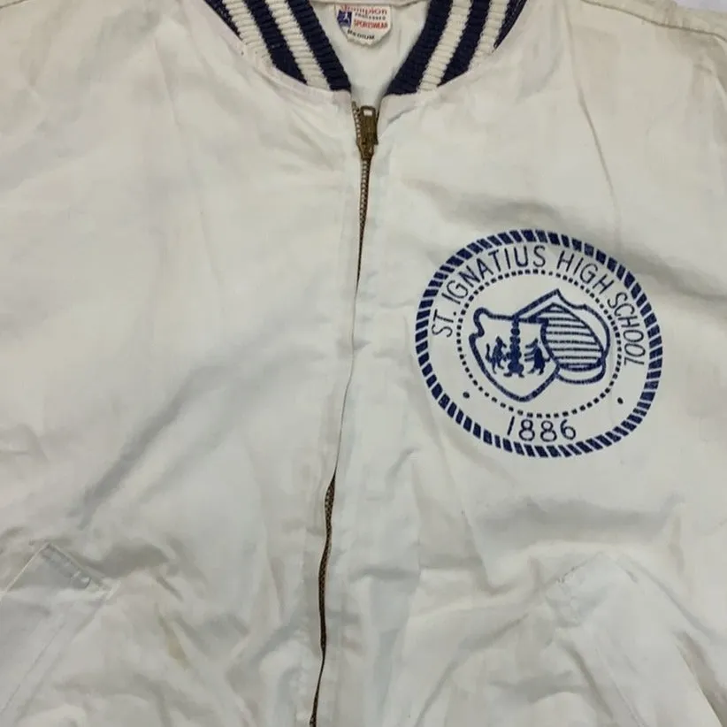 Vintage processed sportswear zip up jacket