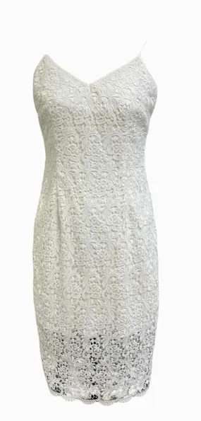 WH/BM NWT! LACE SLIP WHITE MIDI DRESS SIZE 6