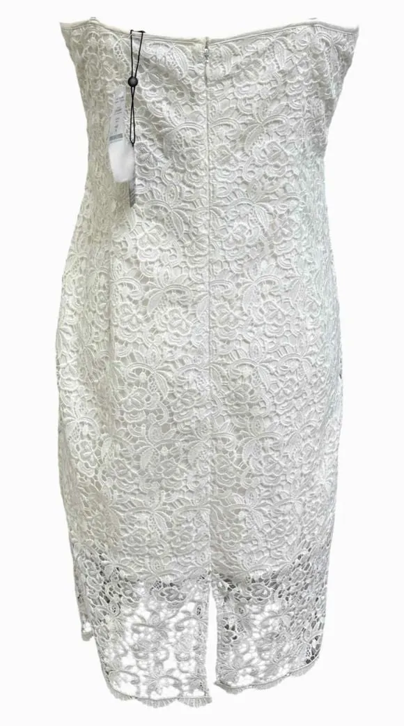 WH/BM NWT! LACE SLIP WHITE MIDI DRESS SIZE 6