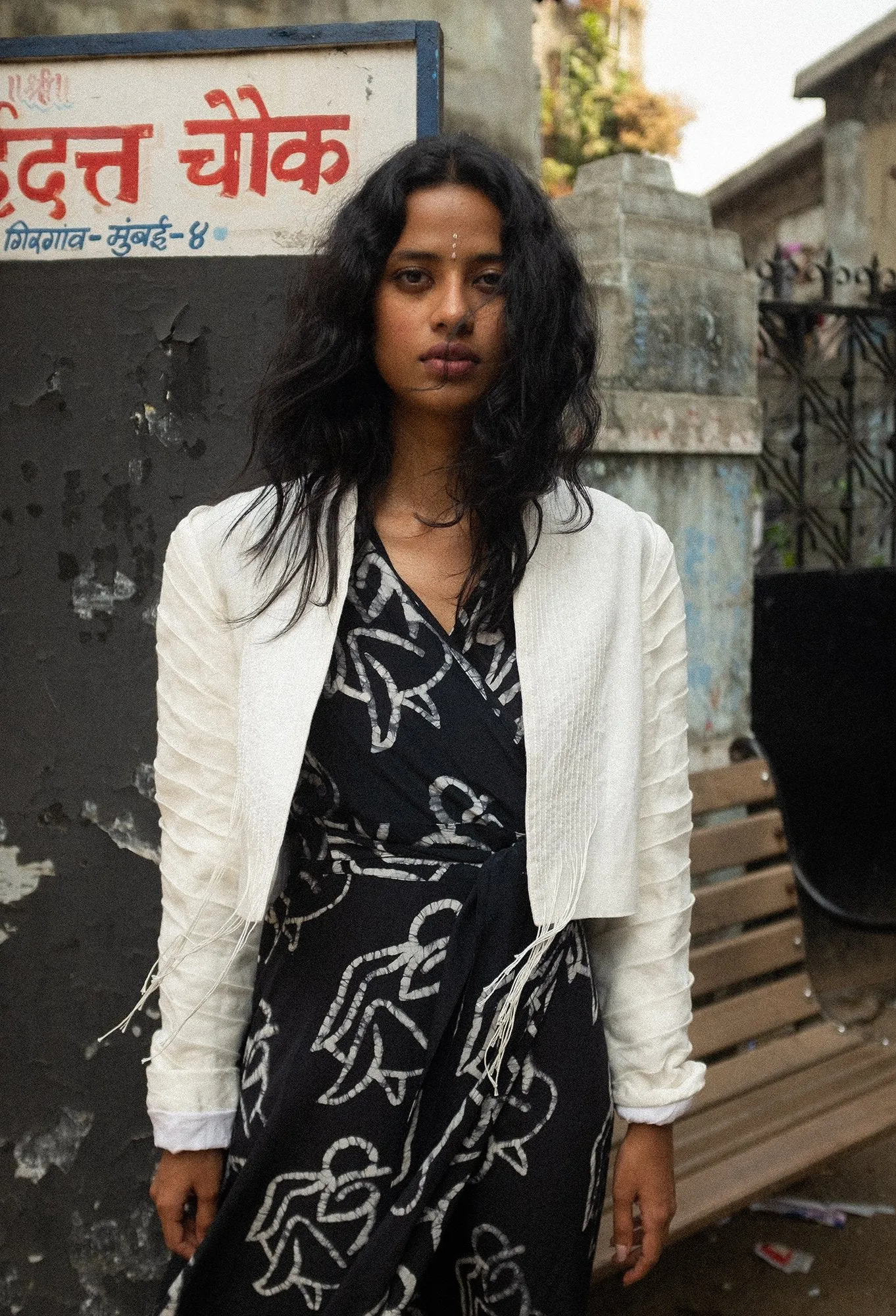 WHITE CROP JACKET
