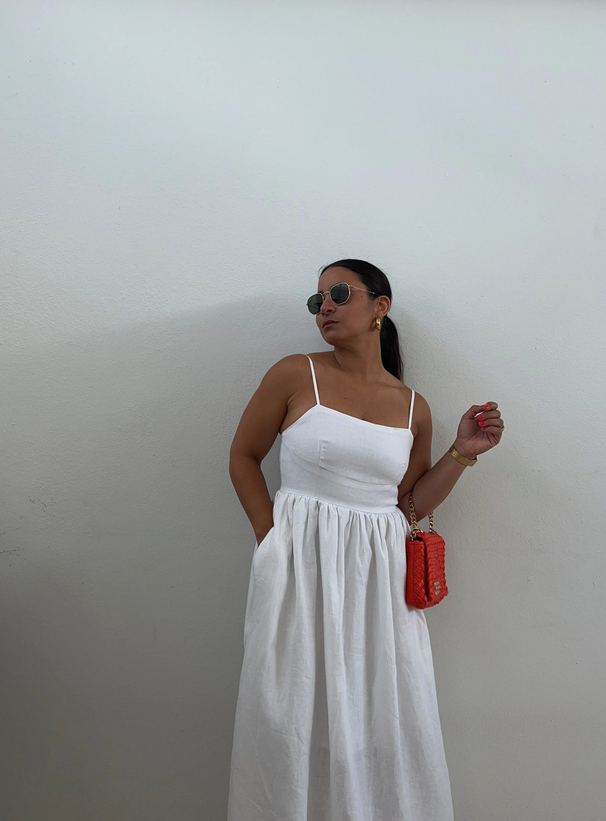 White Linen Maxi Dress