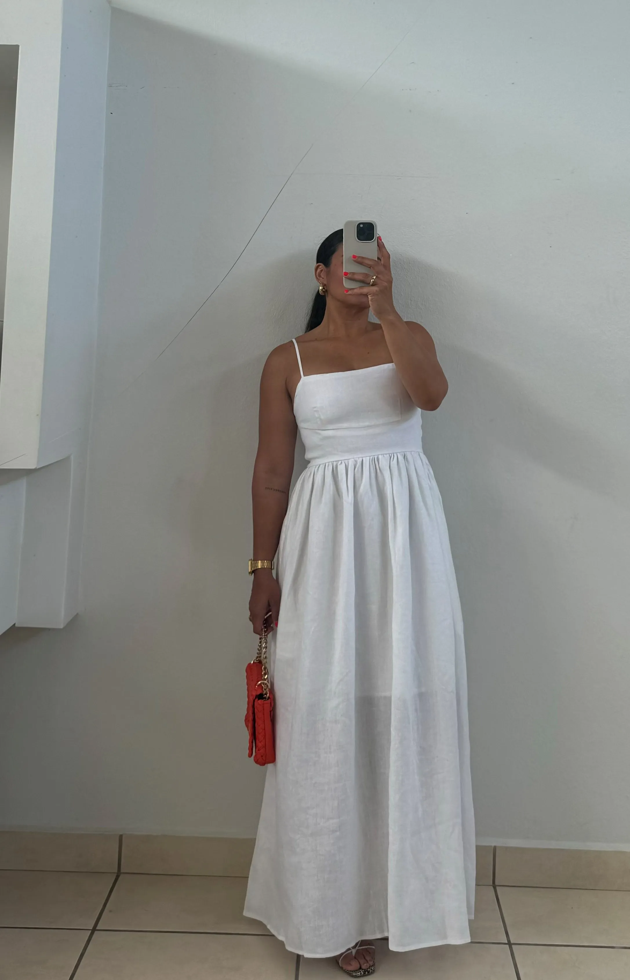 White Linen Maxi Dress