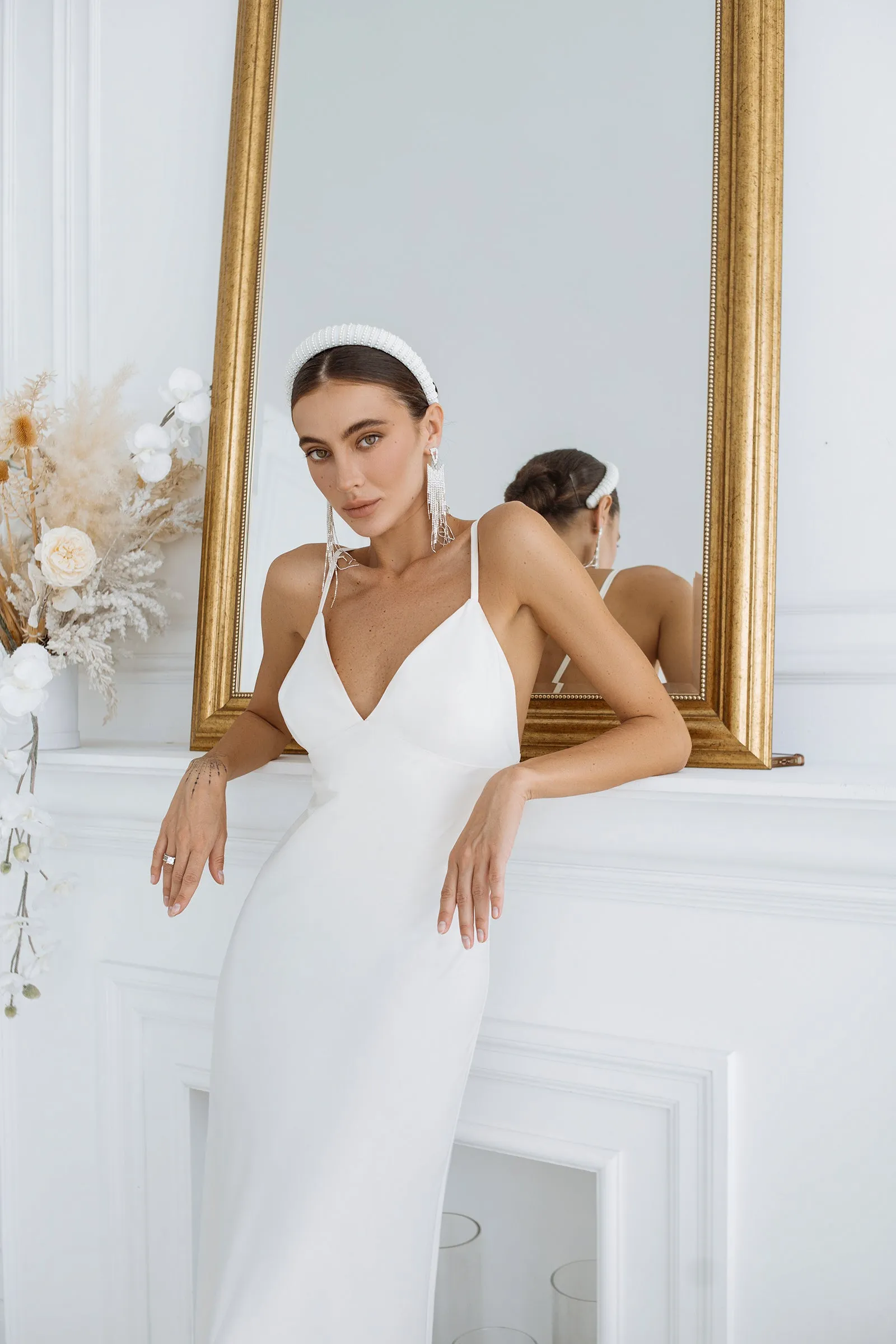 White Satin Slip Maxi Dress