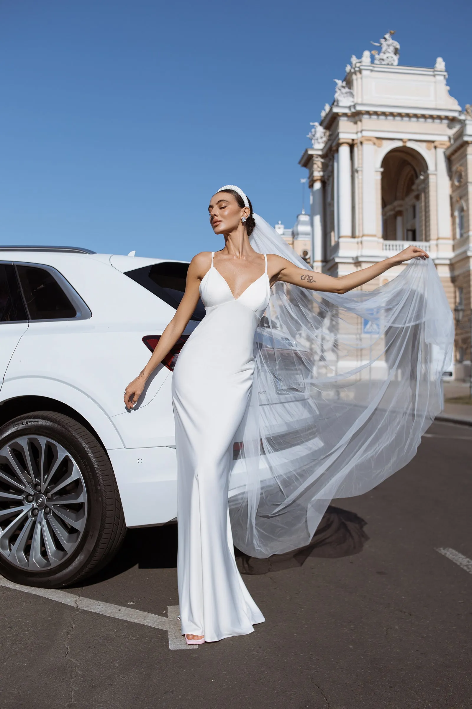 White Satin Slip Maxi Dress