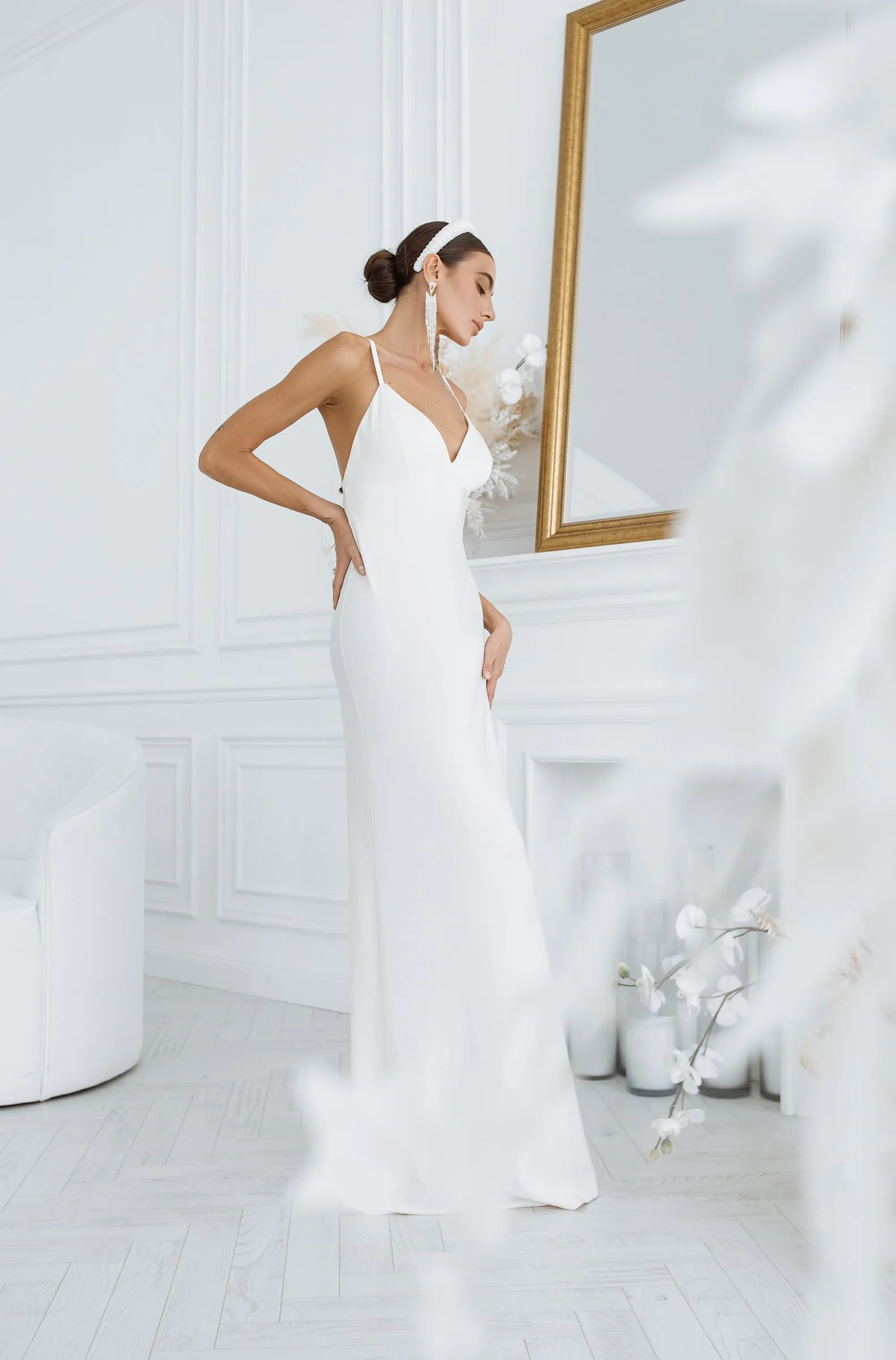 White Satin Slip Maxi Dress