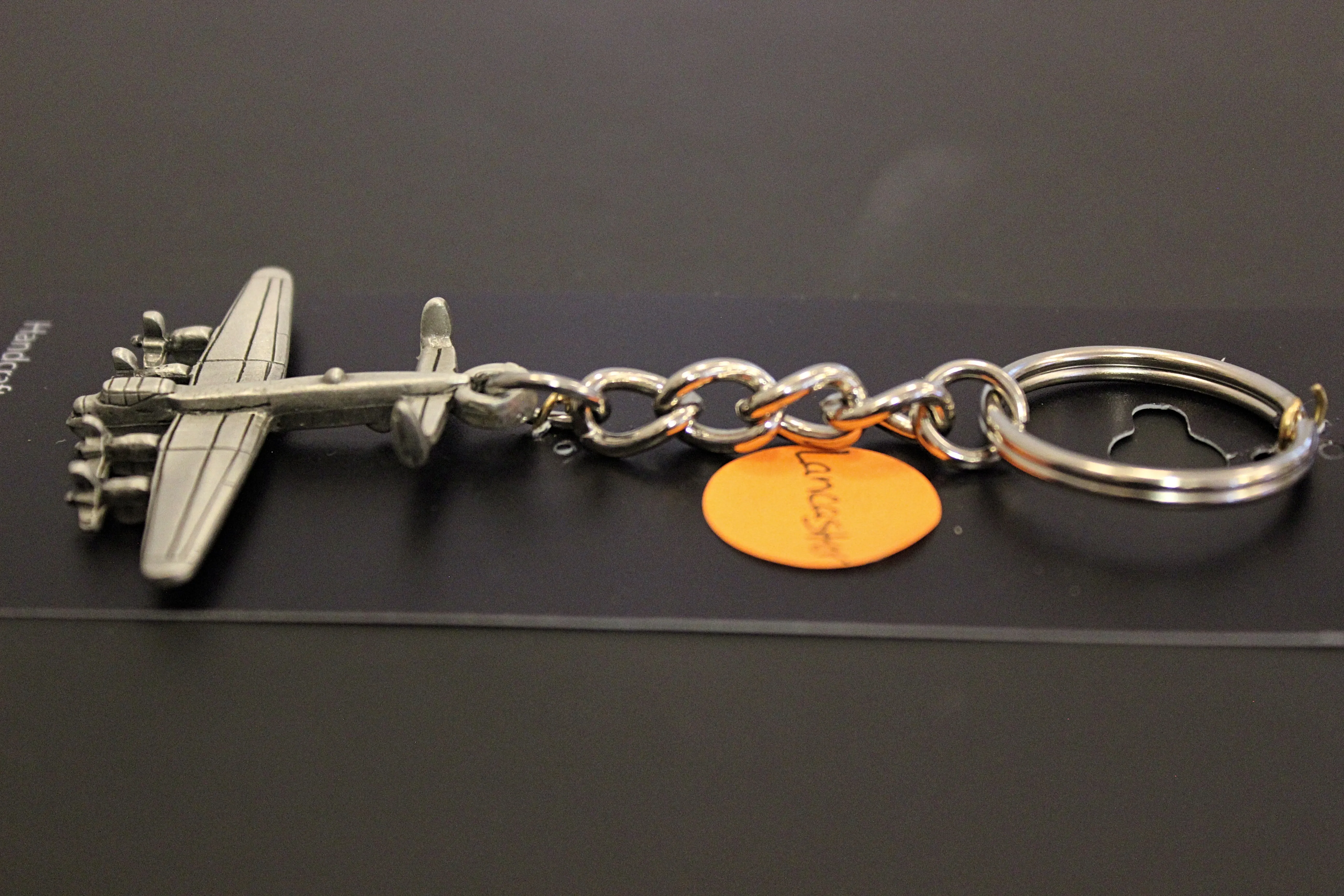 WWII Avro Lancaster British Heavy Bomber Pewter Airplane Keychain