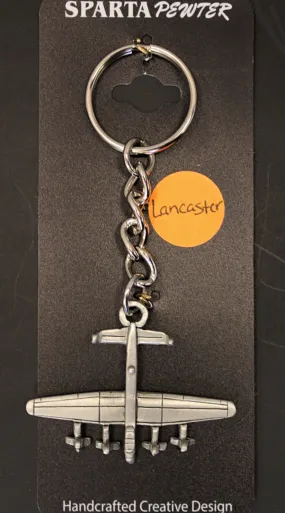 WWII Avro Lancaster British Heavy Bomber Pewter Airplane Keychain