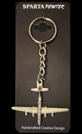 WWII Boeing B-29 Superfortress Pewter Airplane Keychain