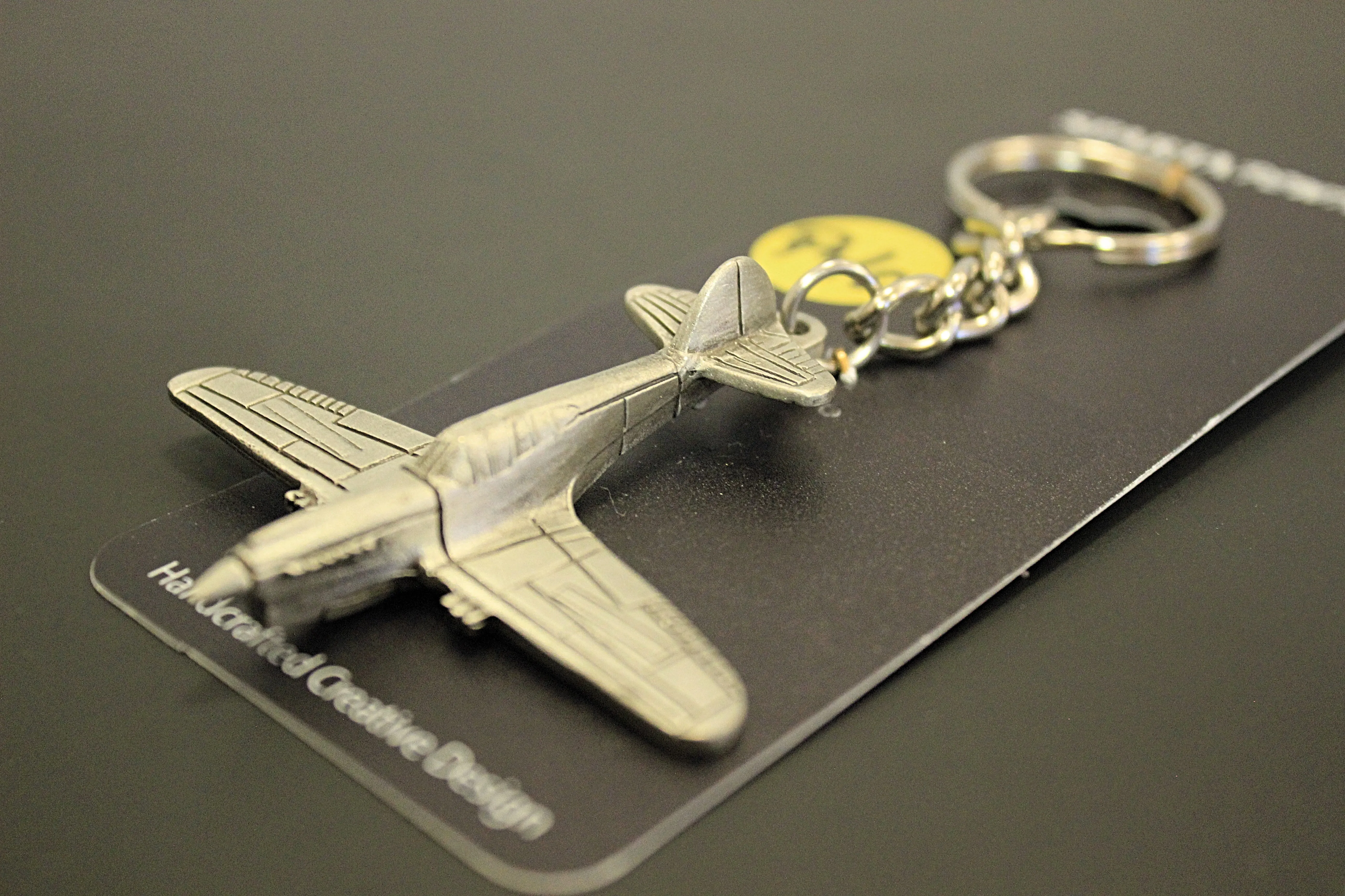 WWII Curtiss P-40 Warhawk Pewter Airplane Keychain