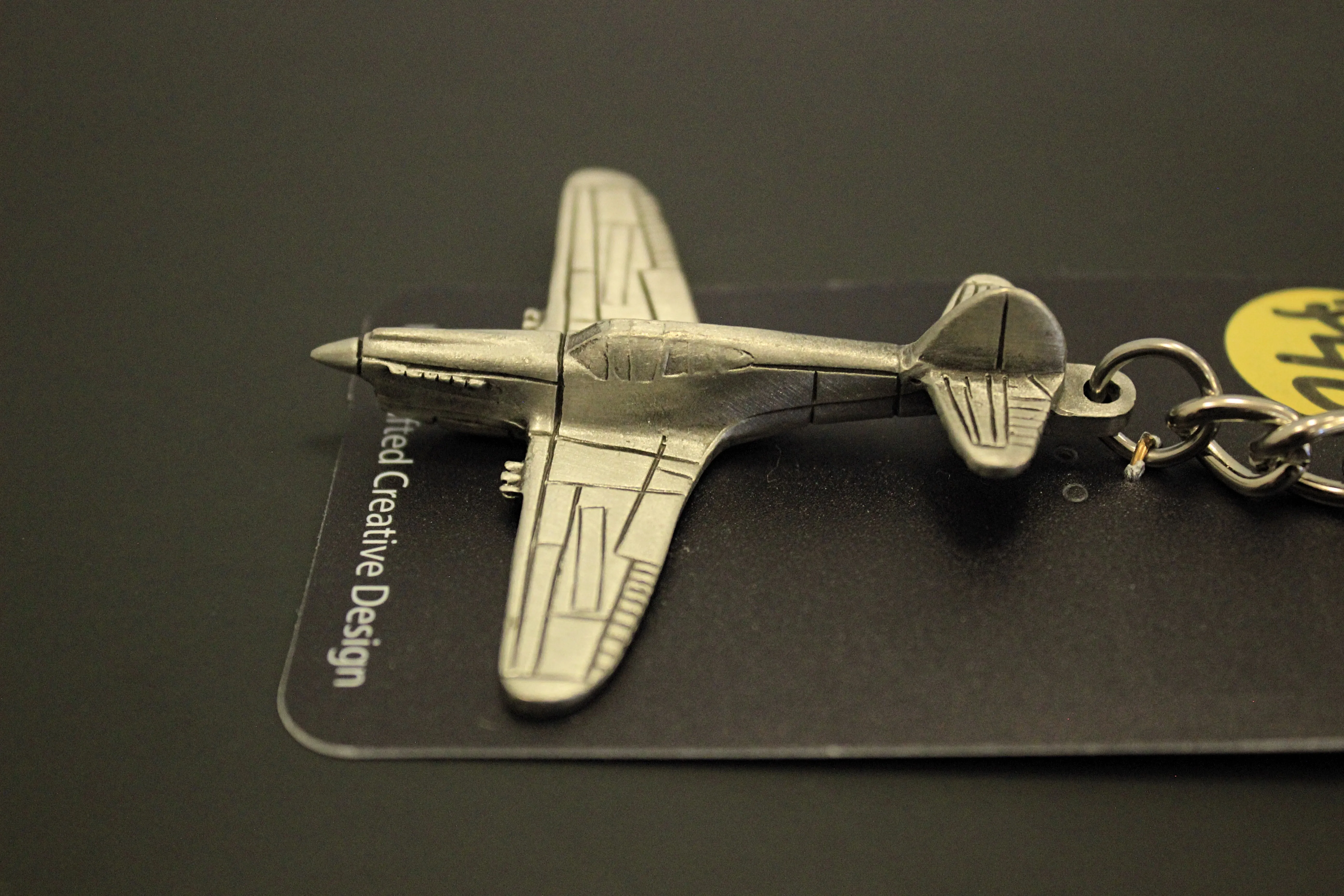 WWII Curtiss P-40 Warhawk Pewter Airplane Keychain