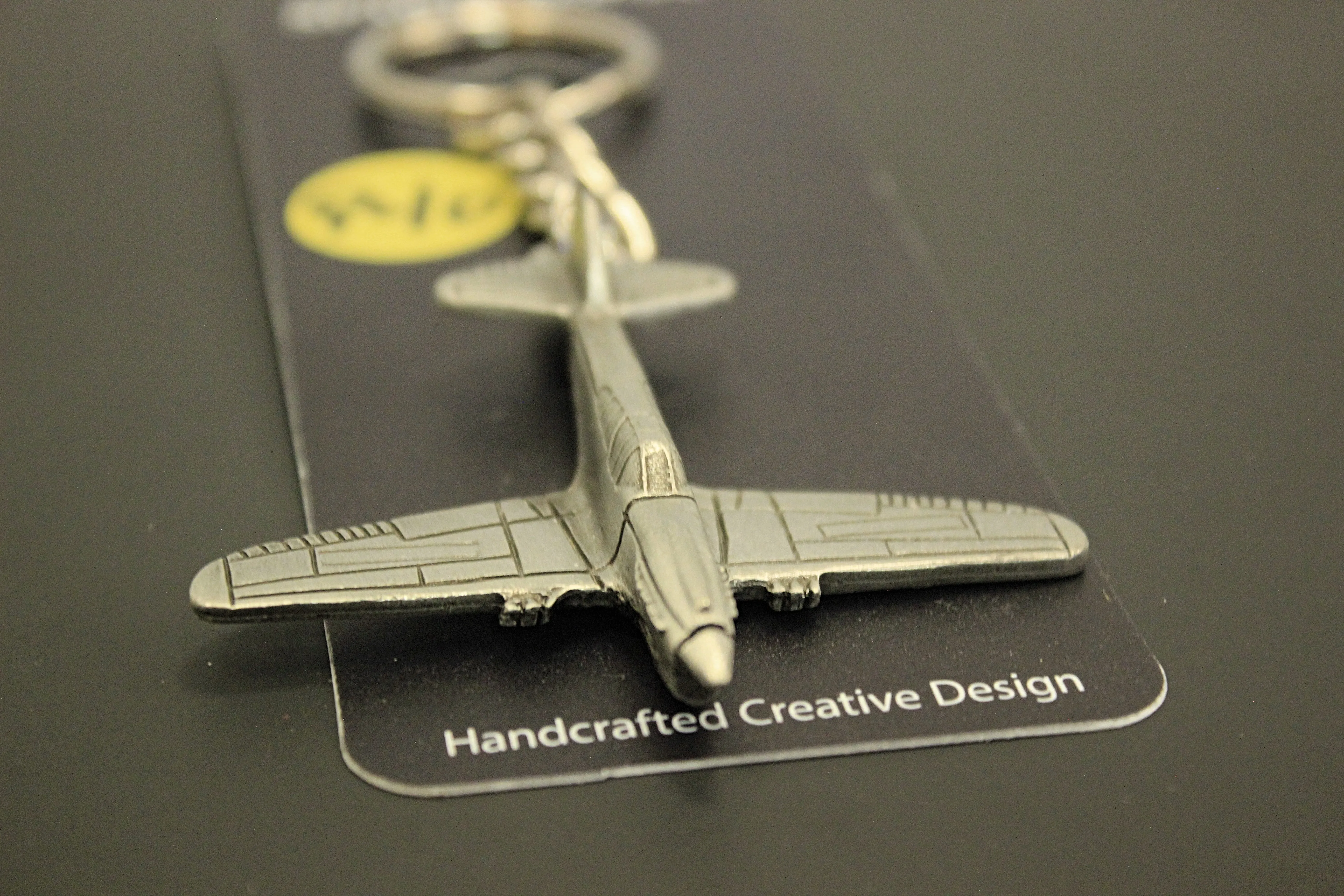 WWII Curtiss P-40 Warhawk Pewter Airplane Keychain