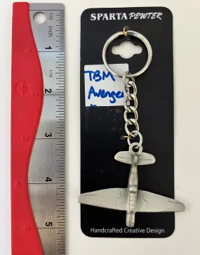 WWII Grumman TBF/TBM Avenger Pewter Airplane Keychain