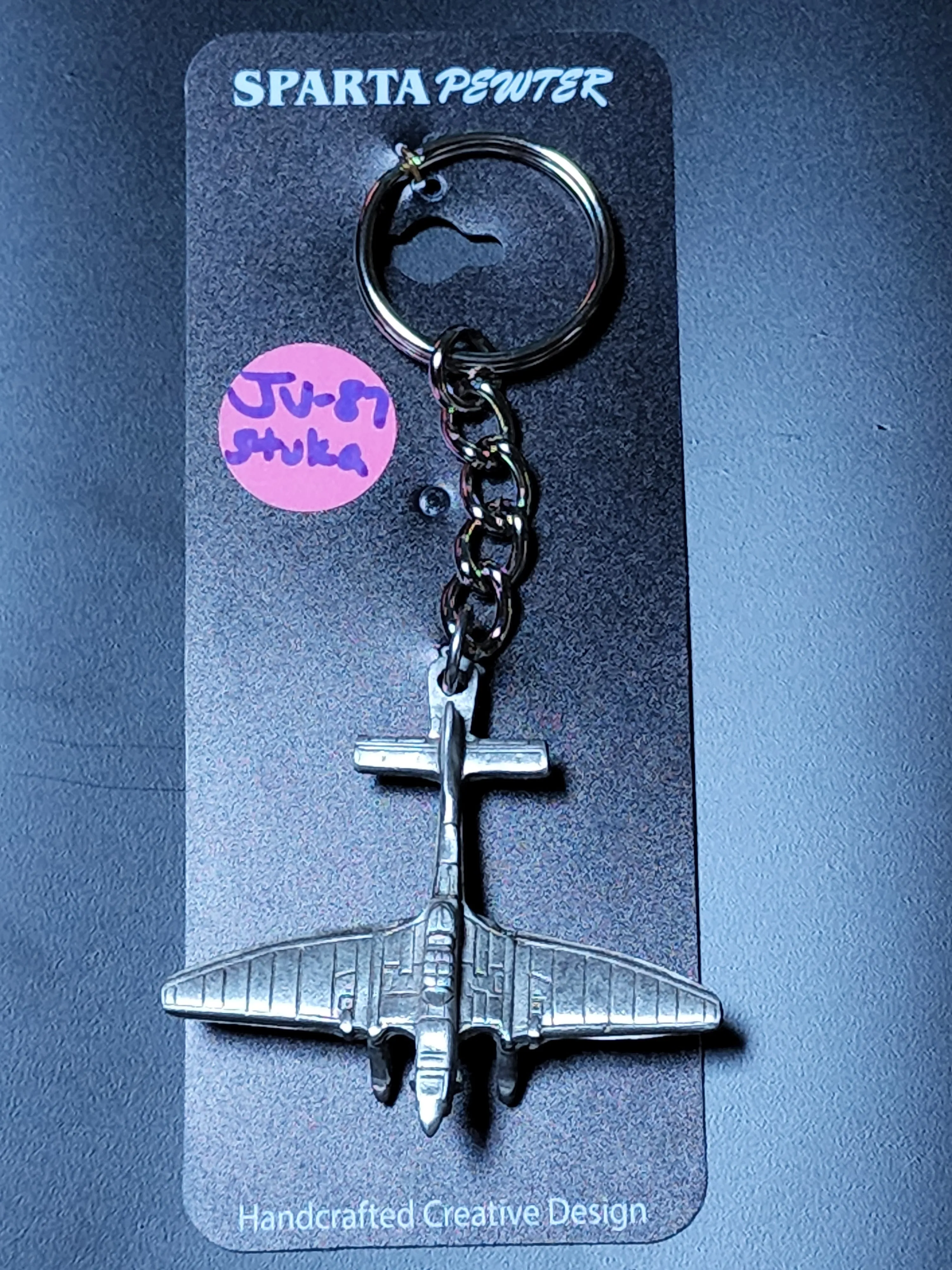 WWII Junkers JU-87 "Stuka" German Dive Bomber Airplane Pewter Keychain