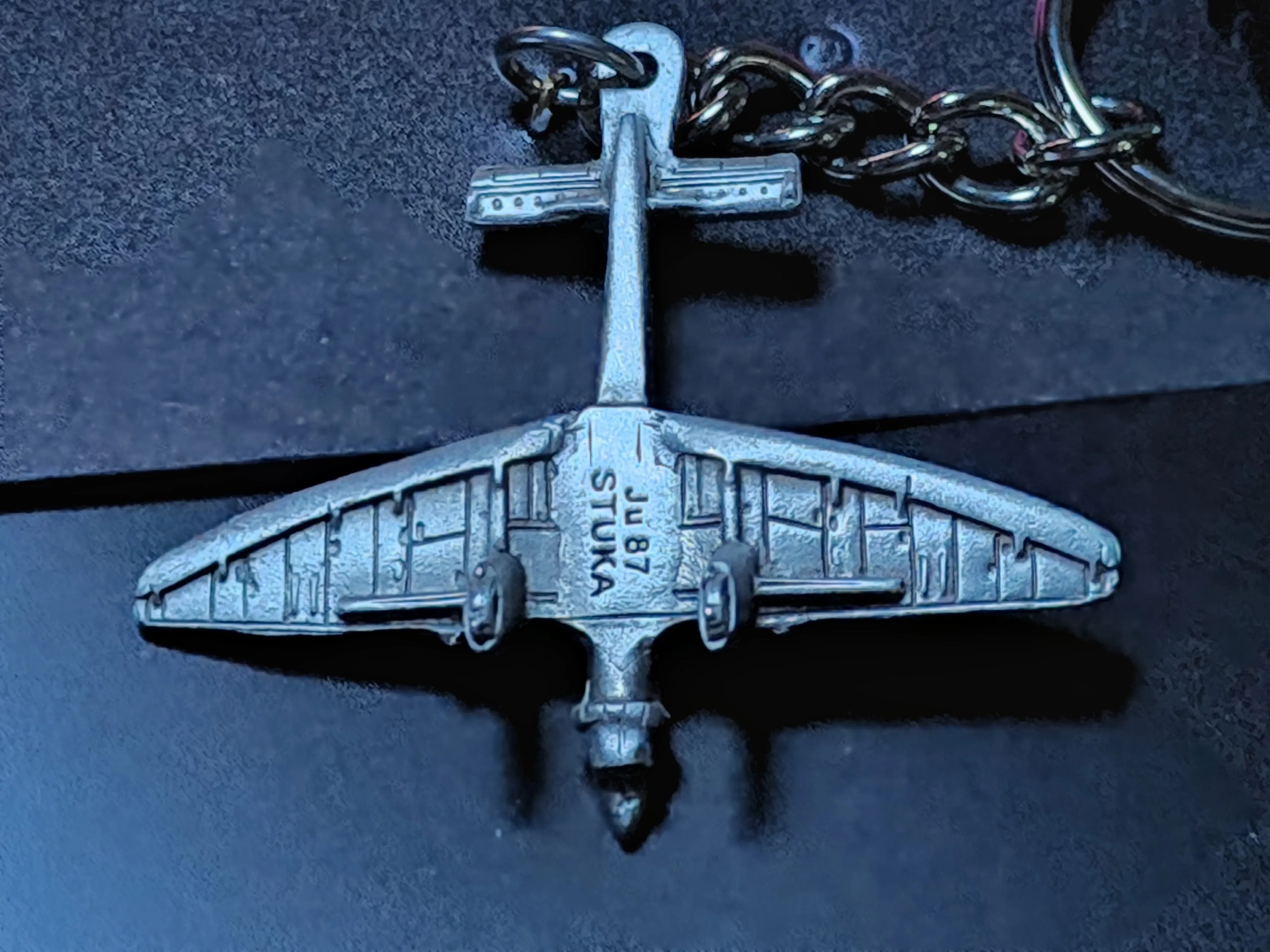 WWII Junkers JU-87 "Stuka" German Dive Bomber Airplane Pewter Keychain