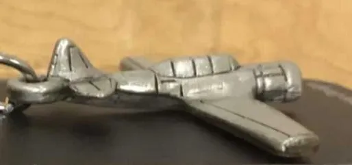 WWII North American AT-6 Texan/Canadian Harvard Pewter Airplane Keychain