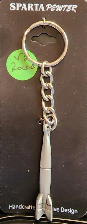 WWII V-2 Rocket Pewter Keychain