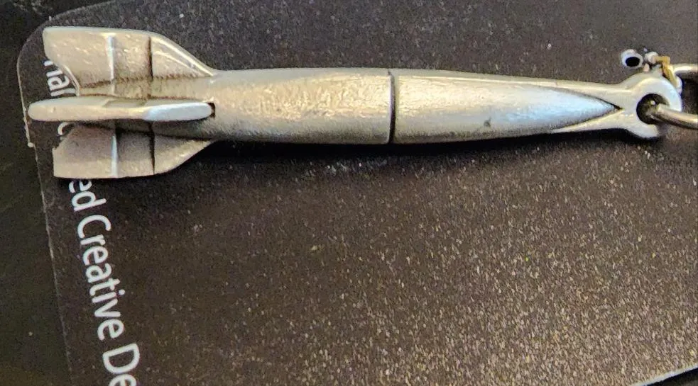 WWII V-2 Rocket Pewter Keychain