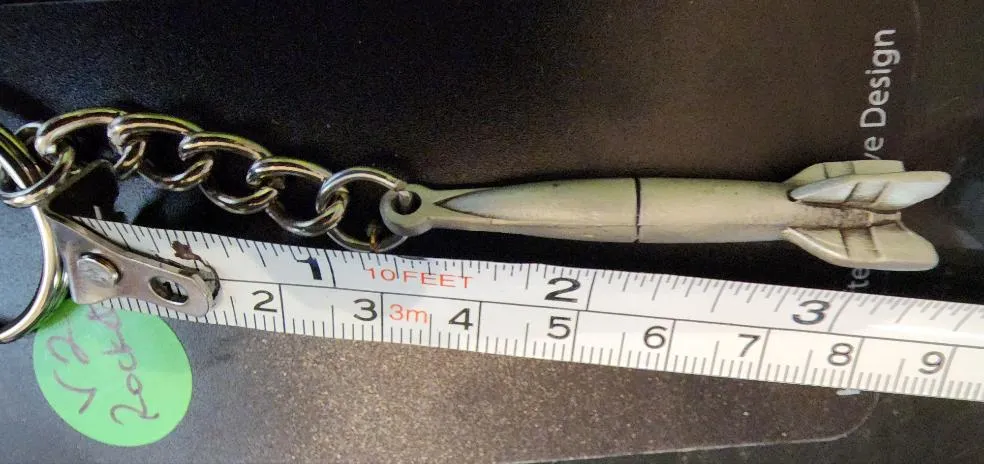 WWII V-2 Rocket Pewter Keychain