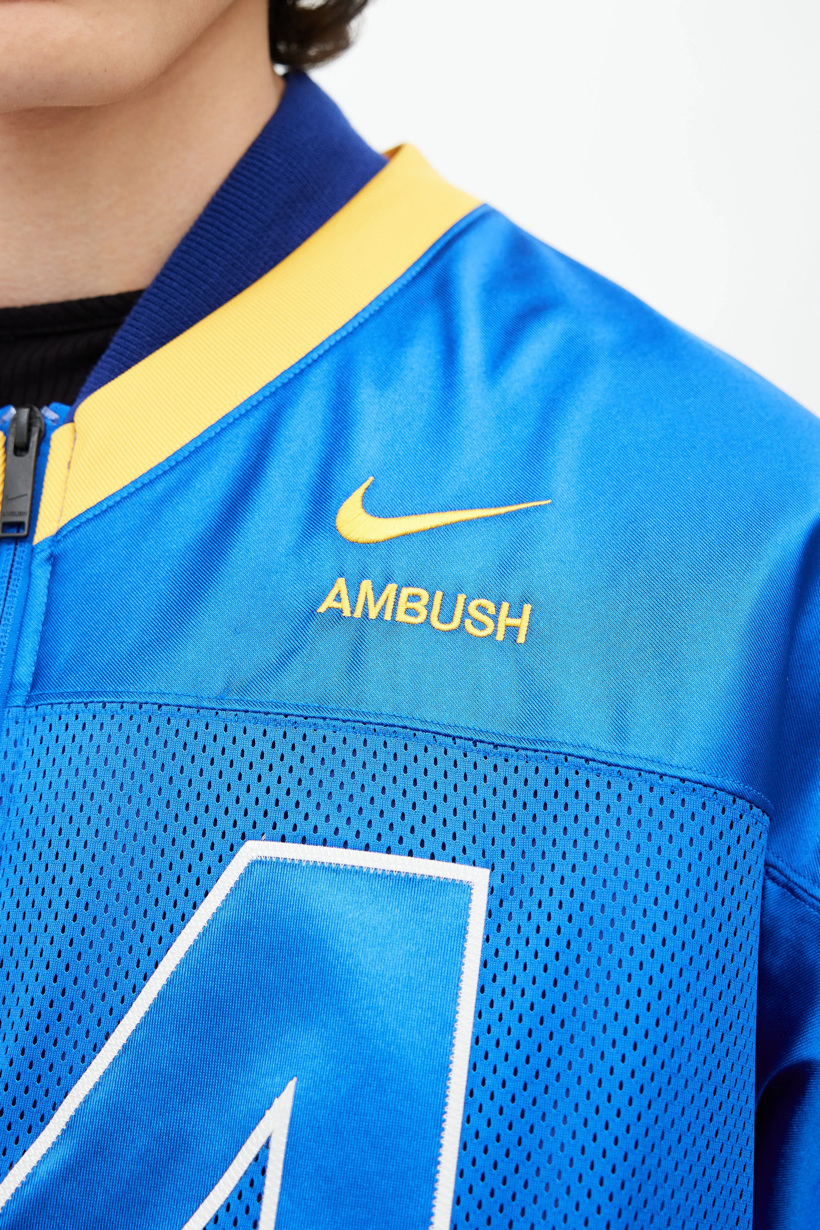 x Ambush Blue & Yellow Jersey Bomber Jacket