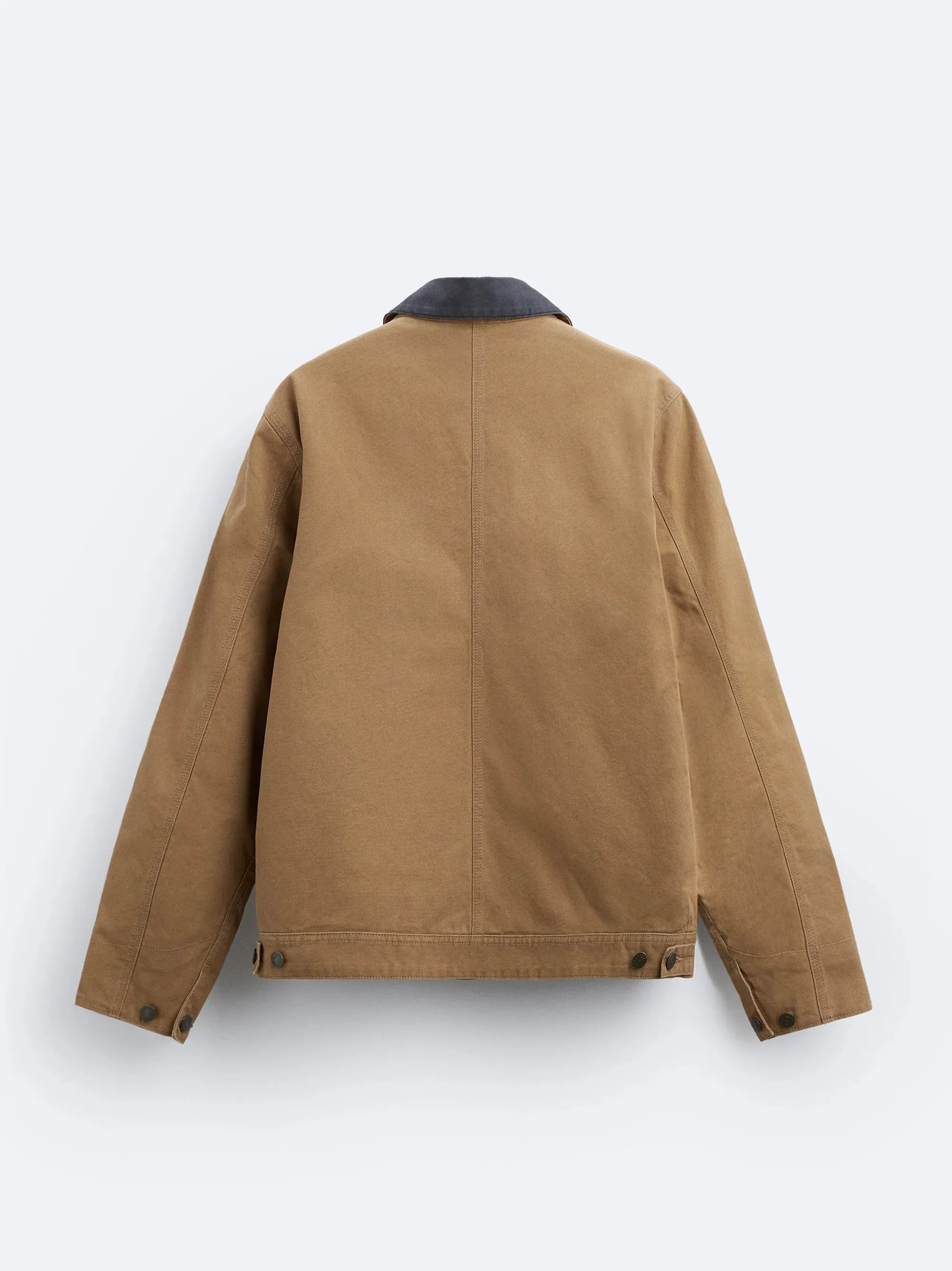 ZR Contrast Collar Denim Camel Jacket